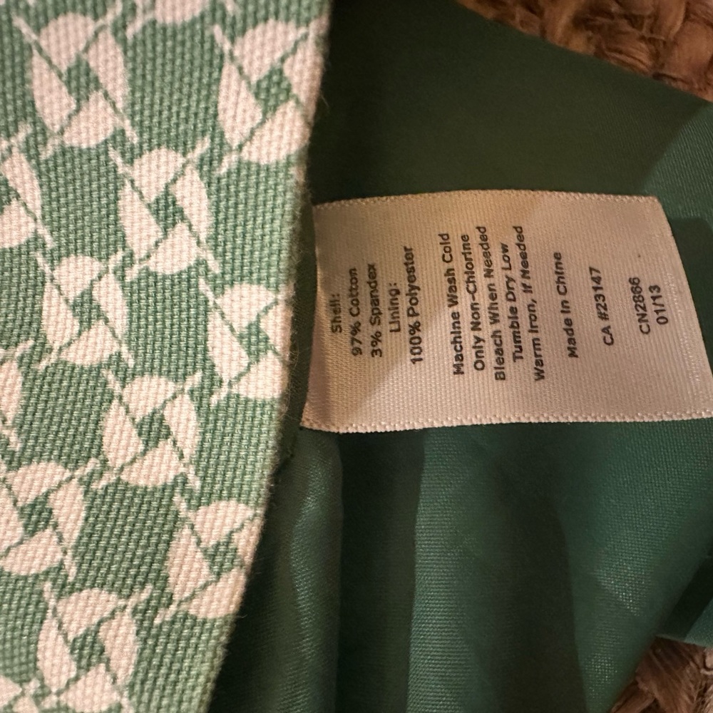 Talbots Abstract Light Green & White Print Skirt 8 FREE SHIP - Picture 5 of 5